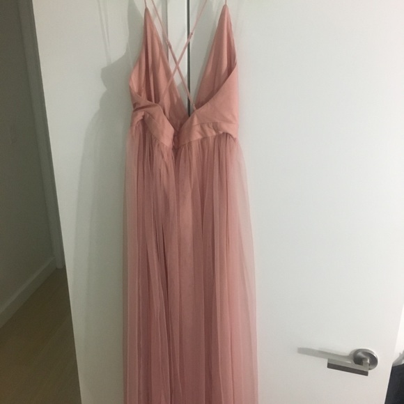 Criss-cross Backless Pink Gown - Picture 3 of 6